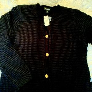 NWT Express Pitch Black embellished fringe